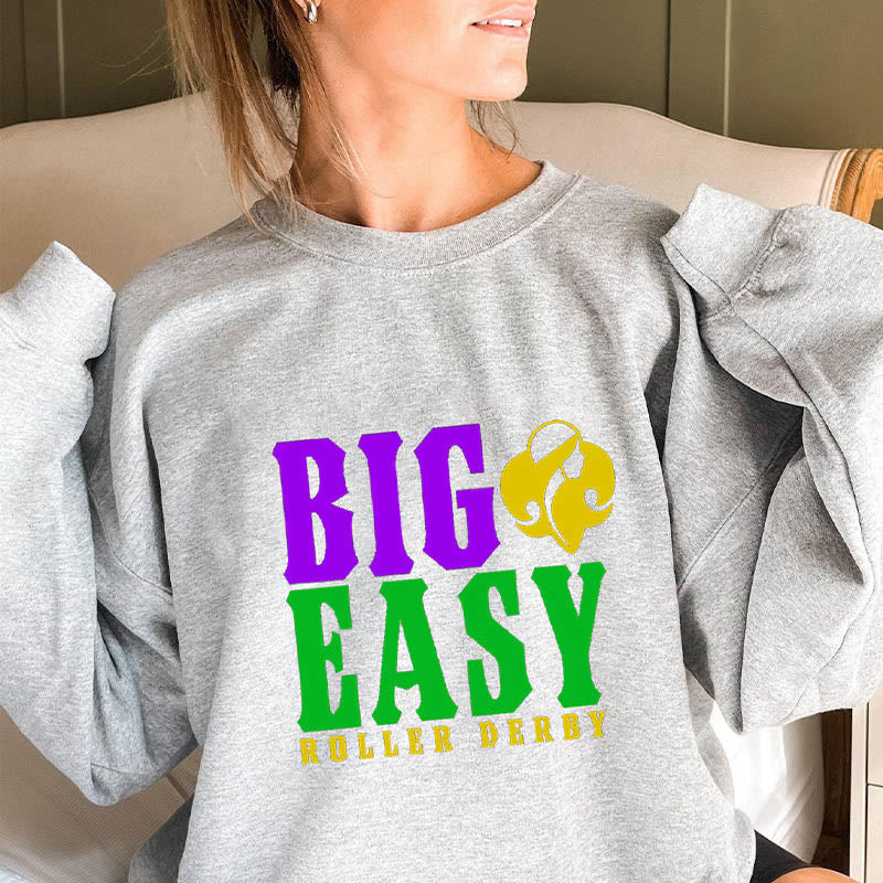 Plus Size Big Easy Roller Derby Sweatshirt - Light Gray - 3XL - image 1