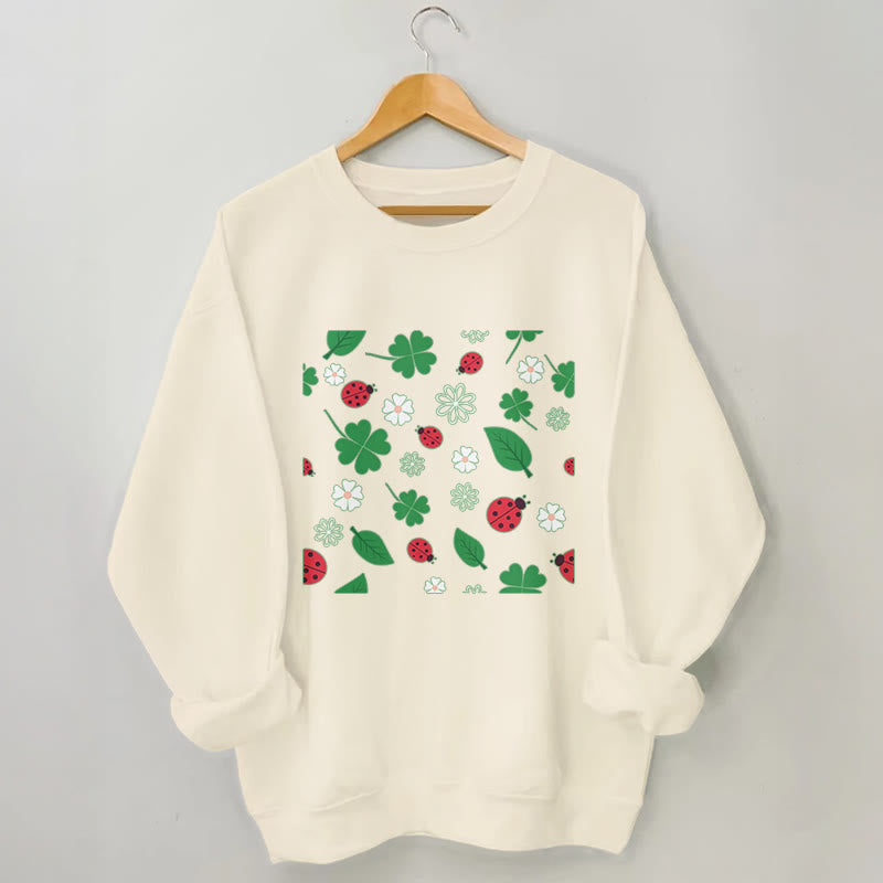 Plus Size Seven Spotted Ladybug Sweatshirt - Apricot - 3XL - image 1