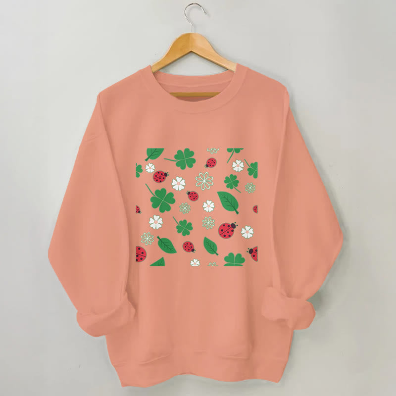 Plus Size Seven Spotted Ladybug Sweatshirt - Orange - 3XL - image 6