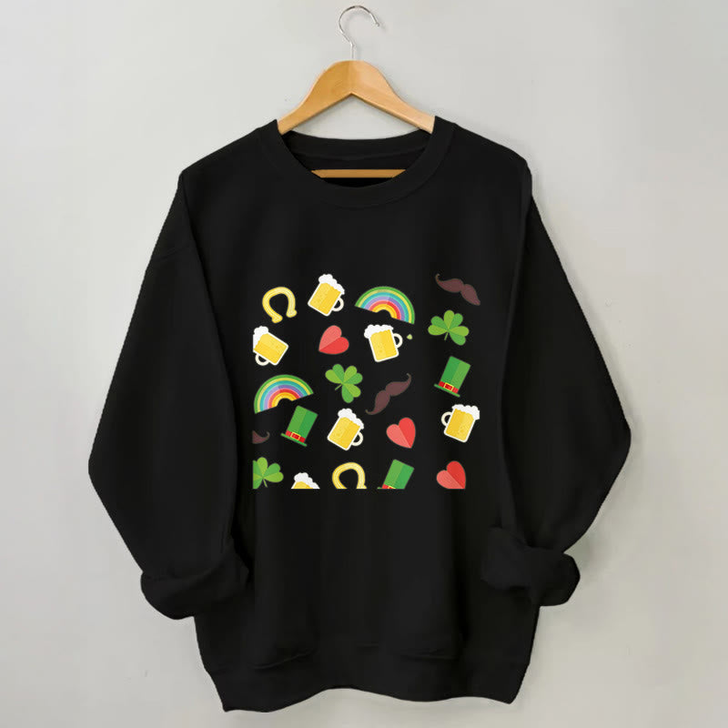 Plus Size Rainbow Beer Sweatshirt - Black - 3XL - image 3