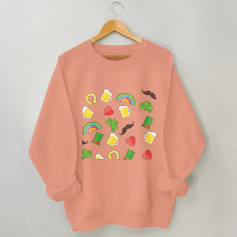 Plus Size Rainbow Beer Sweatshirt - Orange - 3XL - image 6