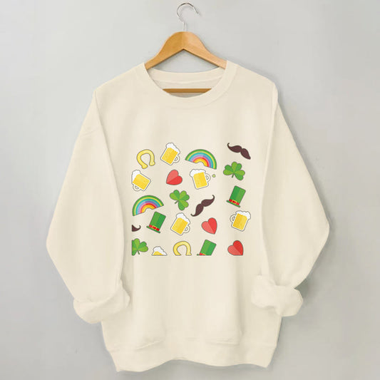 Plus Size Rainbow Beer Sweatshirt - Apricot - 3XL - image 1