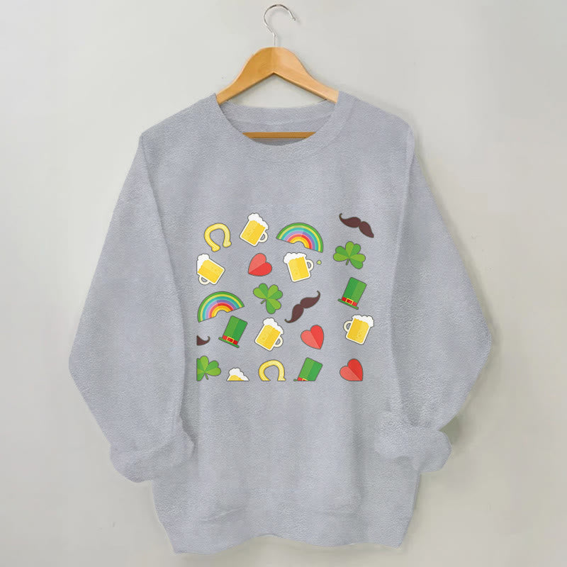 Plus Size Rainbow Beer Sweatshirt - Grey - 3XL - image 2