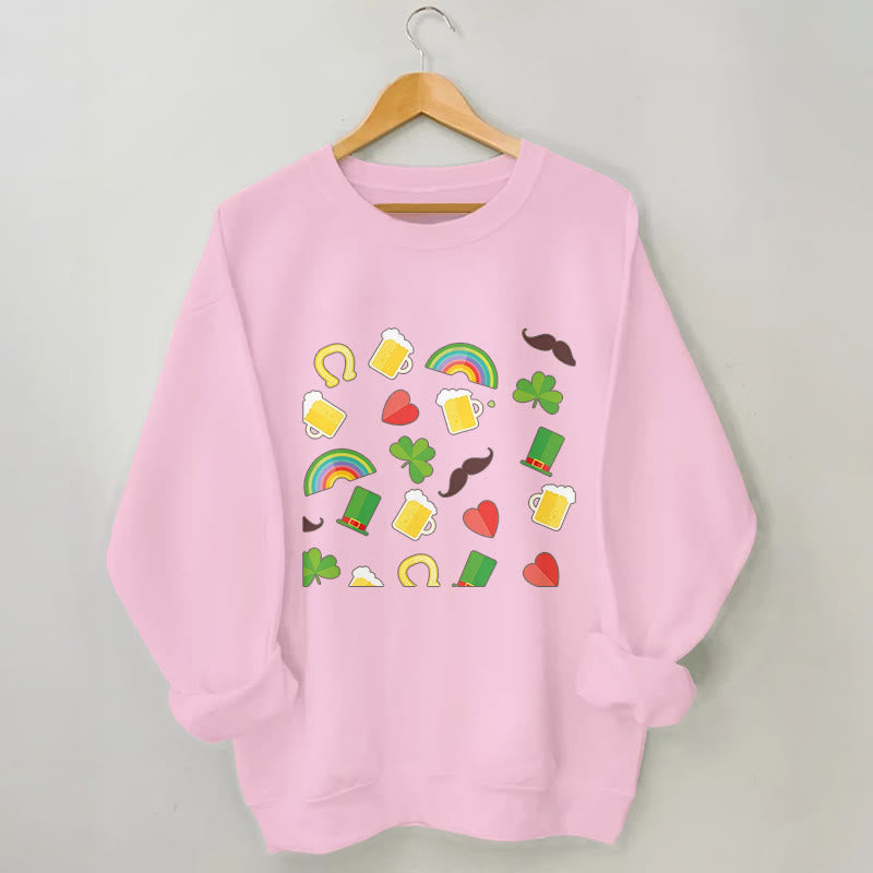 Plus Size Rainbow Beer Sweatshirt - Pink - 3XL - image 5