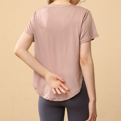 Plus Size Loose Breathable Quick Dry Yoga Short Sleeves