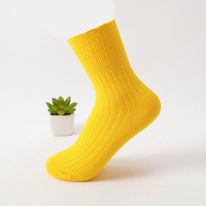 Cotton Soft Quarter Socks(8 Pairs) - Yellow - EU37-40(US4-7) - image 6