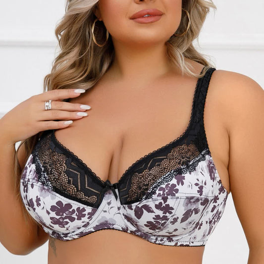 Ultra Thin Floral Push-Up Underwire Bra