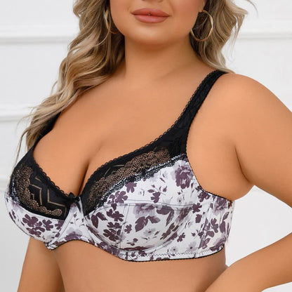 Ultra Thin Floral Push-Up Underwire Bra