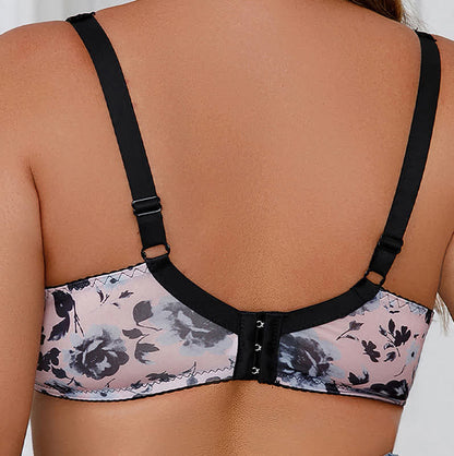 Ultra Thin Floral Push-Up Underwire Bra
