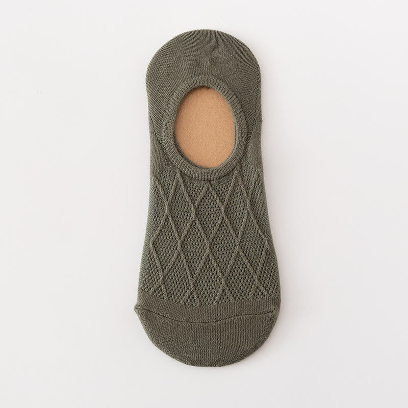 Soft Mesh No Show Socks(5 Pairs) - Dark Green - EU39-44(US6-10) - image 5