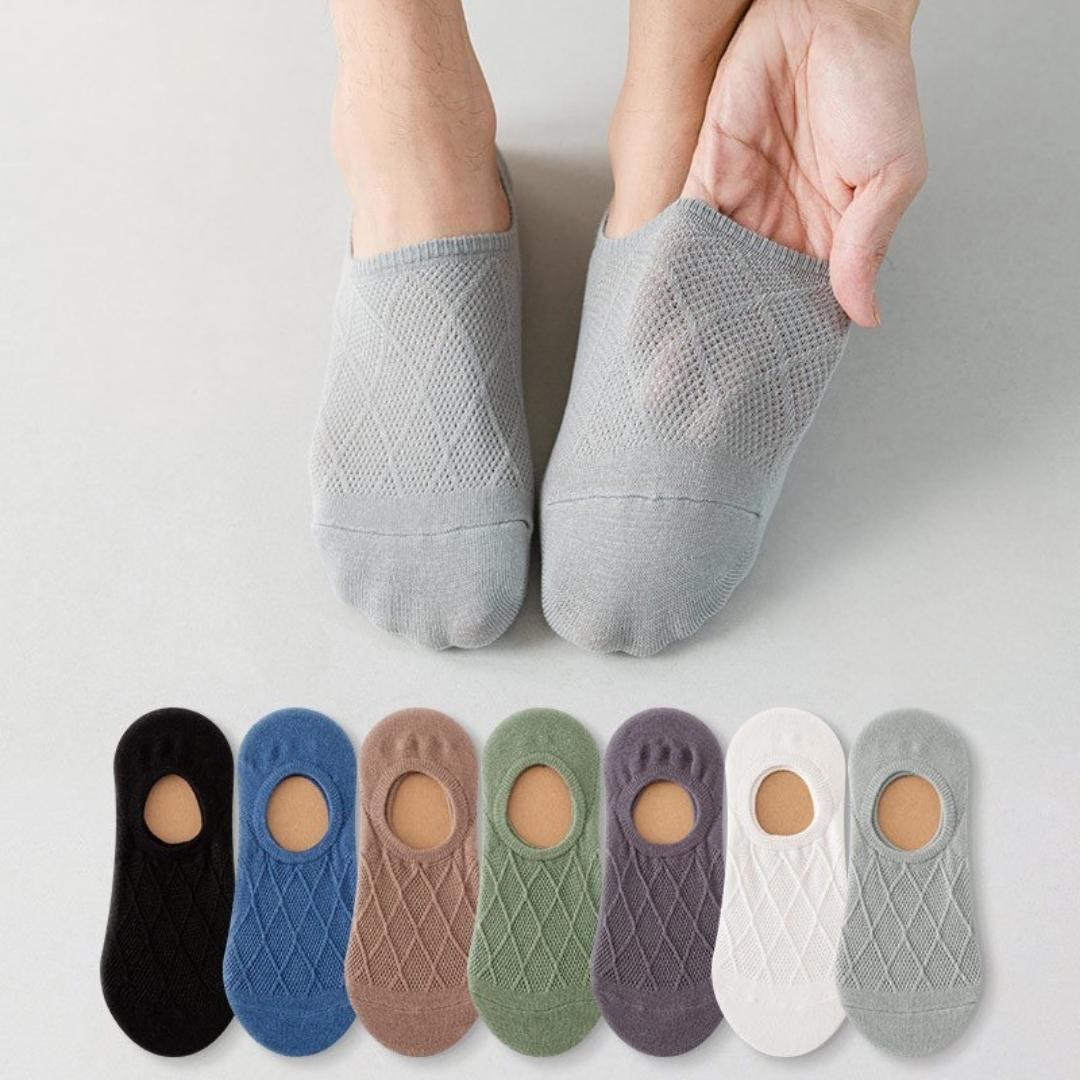 Soft Mesh No Show Socks(5 Pairs) - Multicolor - EU39-44(US6-10) - image 0