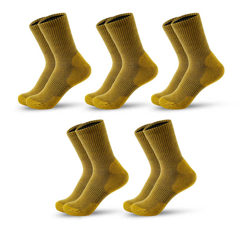 Plus Size Mountain Sports Quarter Compression Socks(5 Pairs) - Yellow - EU39-45(US6-11) - image 13