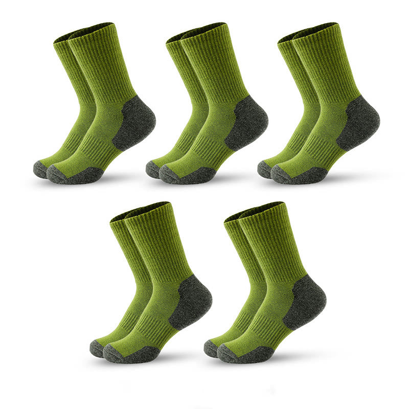Plus Size Mountain Sports Quarter Compression Socks(5 Pairs) - Olive Green - EU39-45(US6-11) - image 14