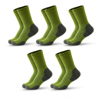 Plus Size Mountain Sports Quarter Compression Socks(5 Pairs) - Olive Green - EU39-45(US6-11) - image 14