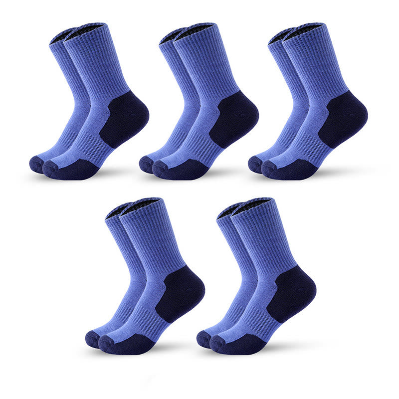 Plus Size Mountain Sports Quarter Compression Socks(5 Pairs) - Blue - EU39-45(US6-11) - image 15