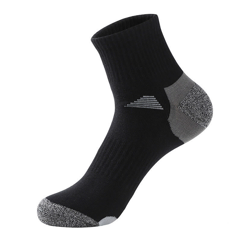 Plus Size Four Seasons Quarter Compression Socks(5 Pairs) - Black - EU39-45(US6-11) - image 1