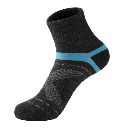 Plus Size Cotton Sports Quarter Compression Socks(5 Pairs) - Dark Grey - EU39-45(US6-11) - image 5