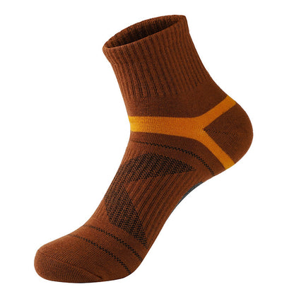 Plus Size Cotton Sports Quarter Compression Socks(5 Pairs) - Coffee - EU39-45(US6-11) - image 3