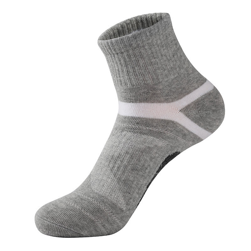 Plus Size Cotton Sports Quarter Compression Socks(5 Pairs) - Light Gray - EU39-45(US6-11) - image 6