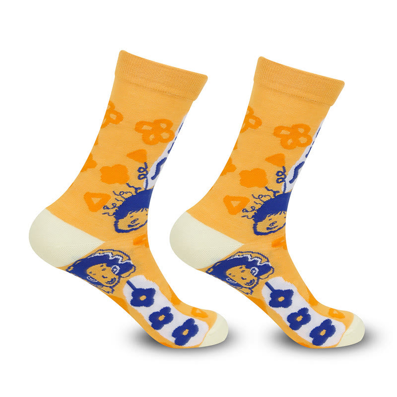 Funny Patterns Quarter Socks(5 Pairs) - image 7