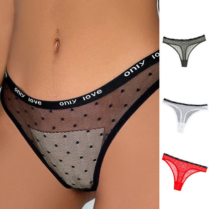 Sexy Mesh Polka Dot Thong(3 Packs) - image 0