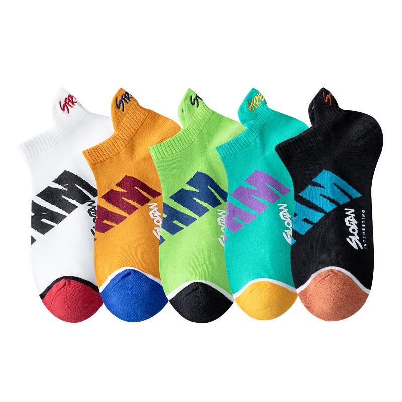 Letter Ankle Socks(5 Pairs) - Multicolor - EU37-45(US4-11) - image 14