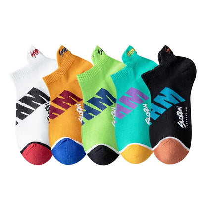 Letter Ankle Socks(5 Pairs) - Multicolor - EU37-45(US4-11) - image 14