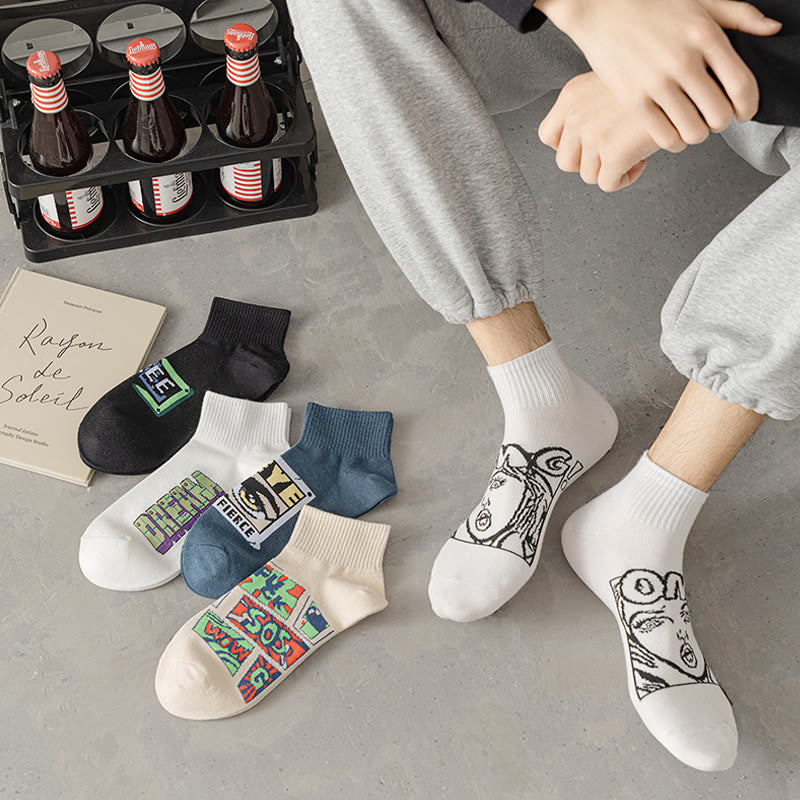Trendy Funny Ankle Socks(5 Pairs) - image 1