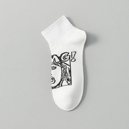 Trendy Funny Ankle Socks(5 Pairs) - White - EU37-45(US4-11) - image 14