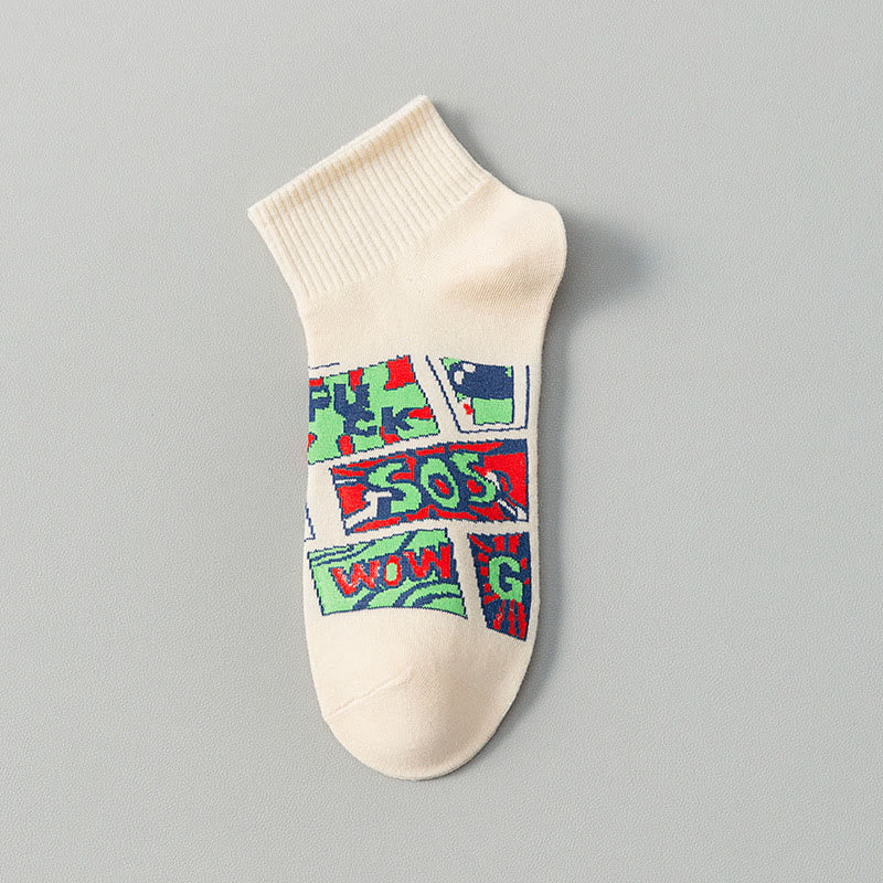 Trendy Funny Ankle Socks(5 Pairs) - Beige - EU37-45(US4-11) - image 13