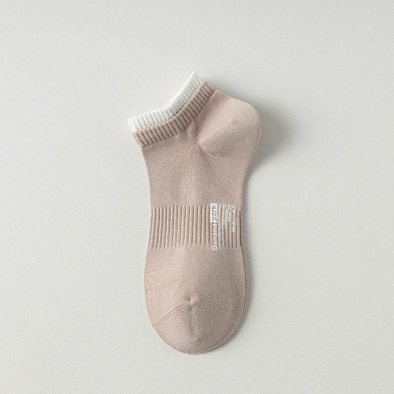 Double Layer Cuff Ankle Socks(7 Pairs) - Khaki - EU37-45(US4-11) - image 12