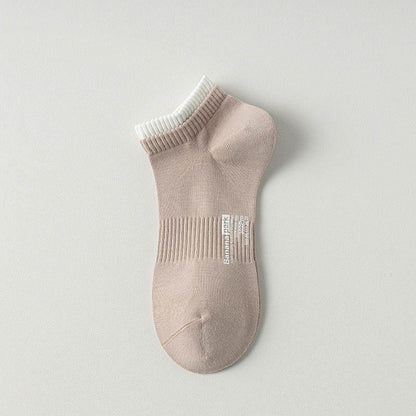 Double Layer Cuff Ankle Socks(7 Pairs) - Khaki - EU37-45(US4-11) - image 12