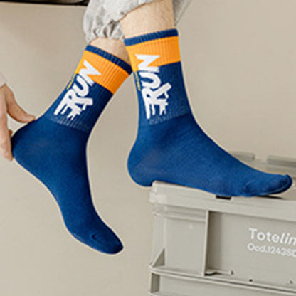 Plus Size Run Letter Quarter Socks(7 Pairs)