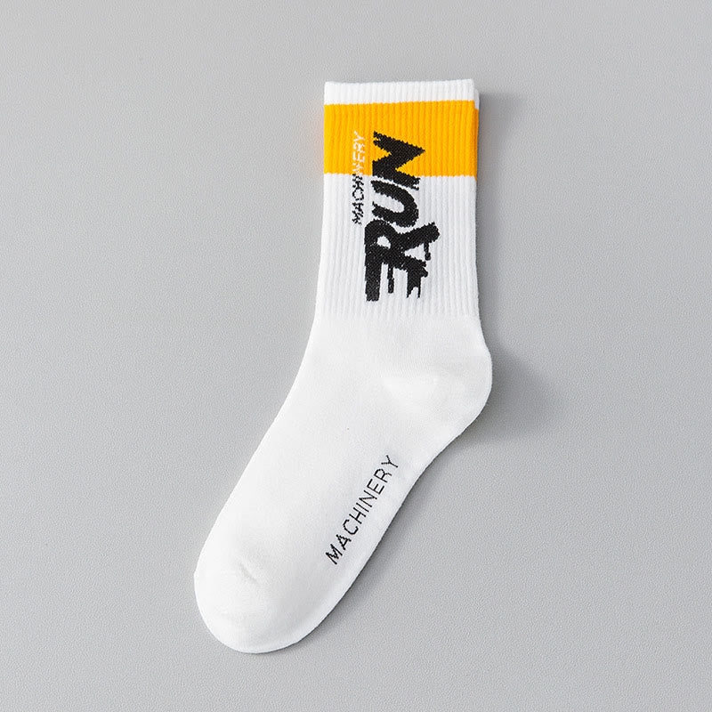 Run Letter Quarter Socks(7 Pairs) - Yellow - EU37-45(US4-11) - image 9