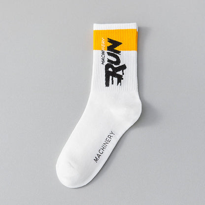 Run Letter Quarter Socks(7 Pairs) - Yellow - EU37-45(US4-11) - image 9