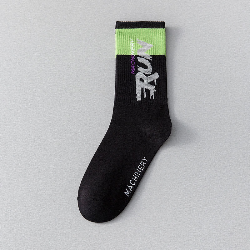 Run Letter Quarter Socks(7 Pairs) - Black - EU37-45(US4-11) - image 12