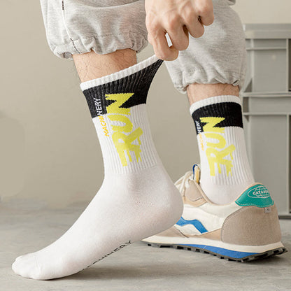 Plus Size Run Letter Quarter Socks(7 Pairs)