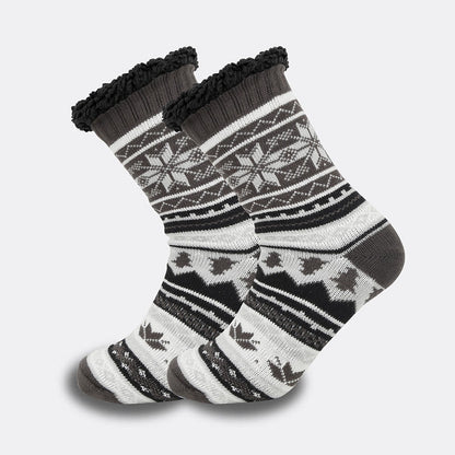 Plus Size Grid Rhombus Slipper Socks(2 Pairs) - White - EU39-44(US6-10) - image 4