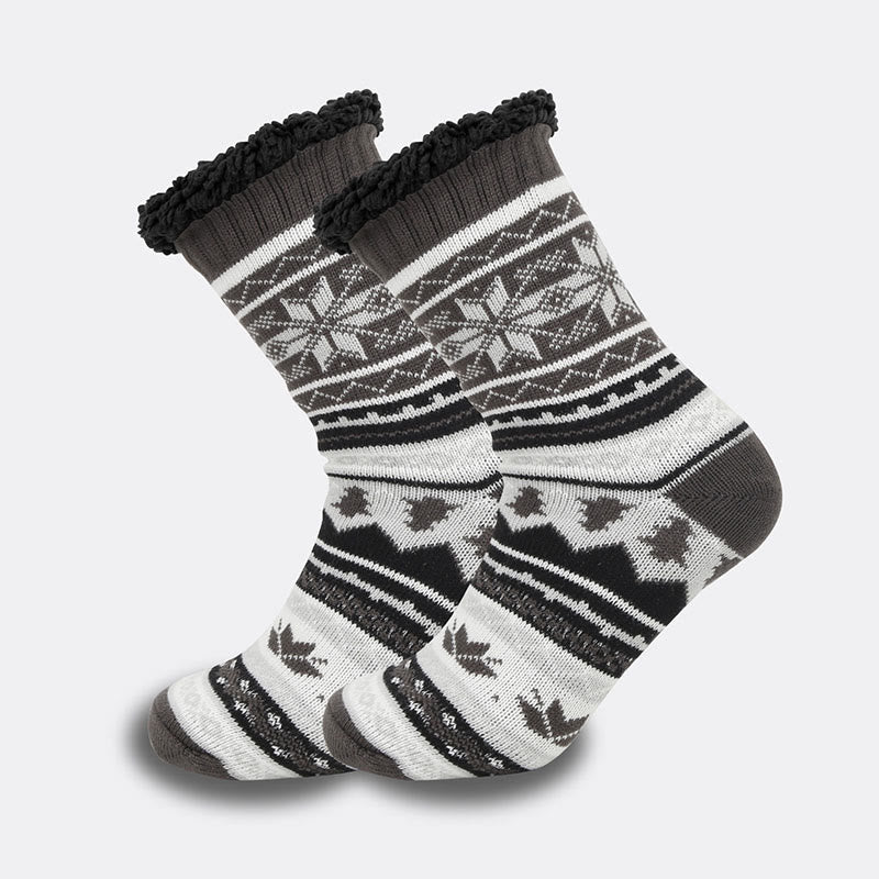 Plus Size Grid Rhombus Slipper Socks(2 Pairs)