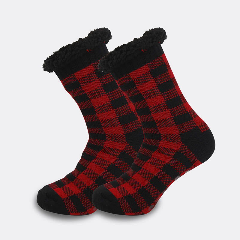 Plus Size Grid Rhombus Slipper Socks(2 Pairs)