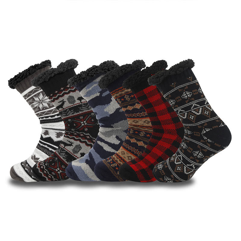 Plus Size Grid Rhombus Slipper Socks(2 Pairs) - image 0