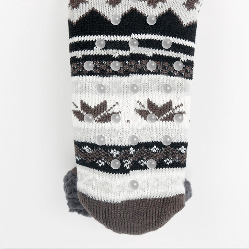 Plus Size Grid Rhombus Slipper Socks(2 Pairs)