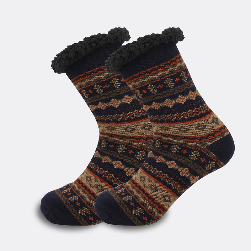 Plus Size Grid Rhombus Slipper Socks(2 Pairs)