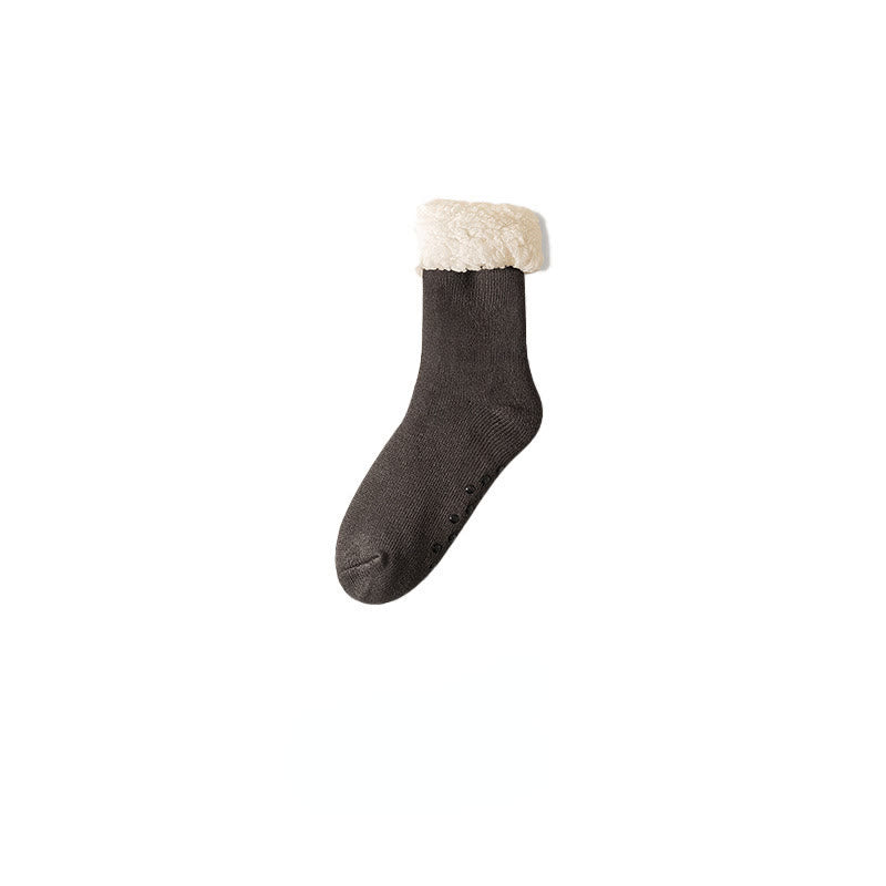 Plus Size Extra Thick Slipper Socks(3 Pairs) - Dark Grey - EU39-45(US6-11) - image 9