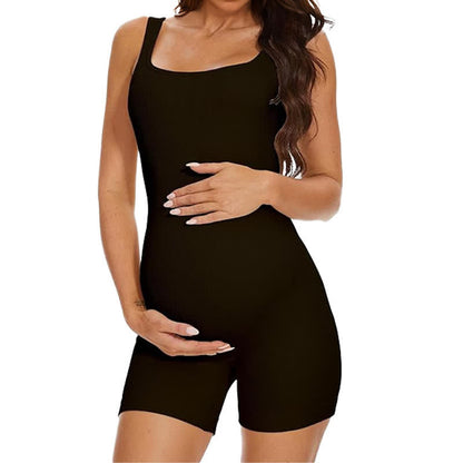 Solid Color Maternity Shapewear Bodysuit