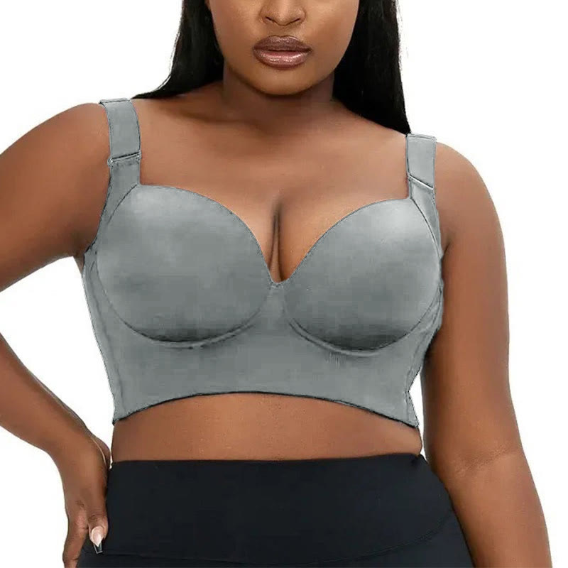Deep V Grey Full Coverage Bras - image 2