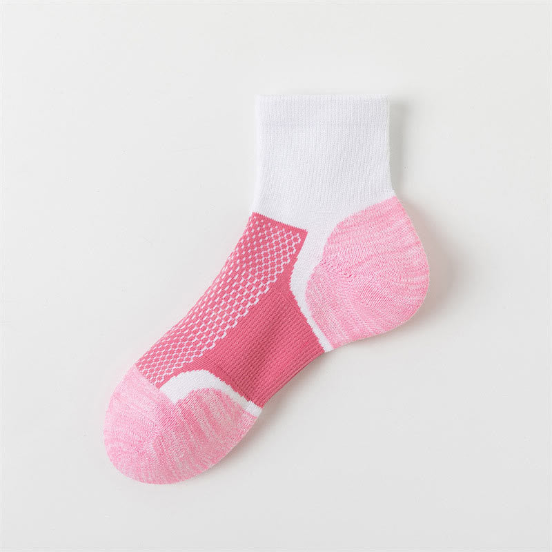 Bright Color Matching Ankle Compression Socks(5 Pairs) - Pink - EU36-40(US3-7) - image 6