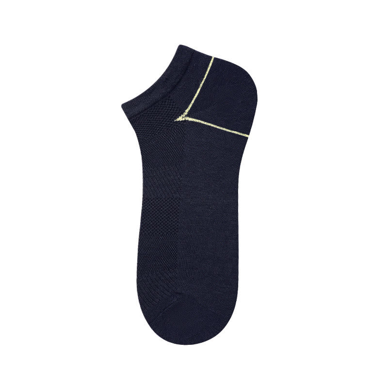 Bamboo Fiber Ankle Socks(5 Pairs) - Navy Blue - EU39-44(US6-10) - image 3