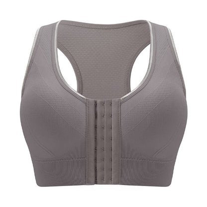 Plus Size Seamless Front Closure Wireless Racerback Bra