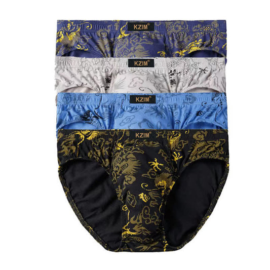 Men's Dragon Print Cotton Brief(3 Packs) - image 0